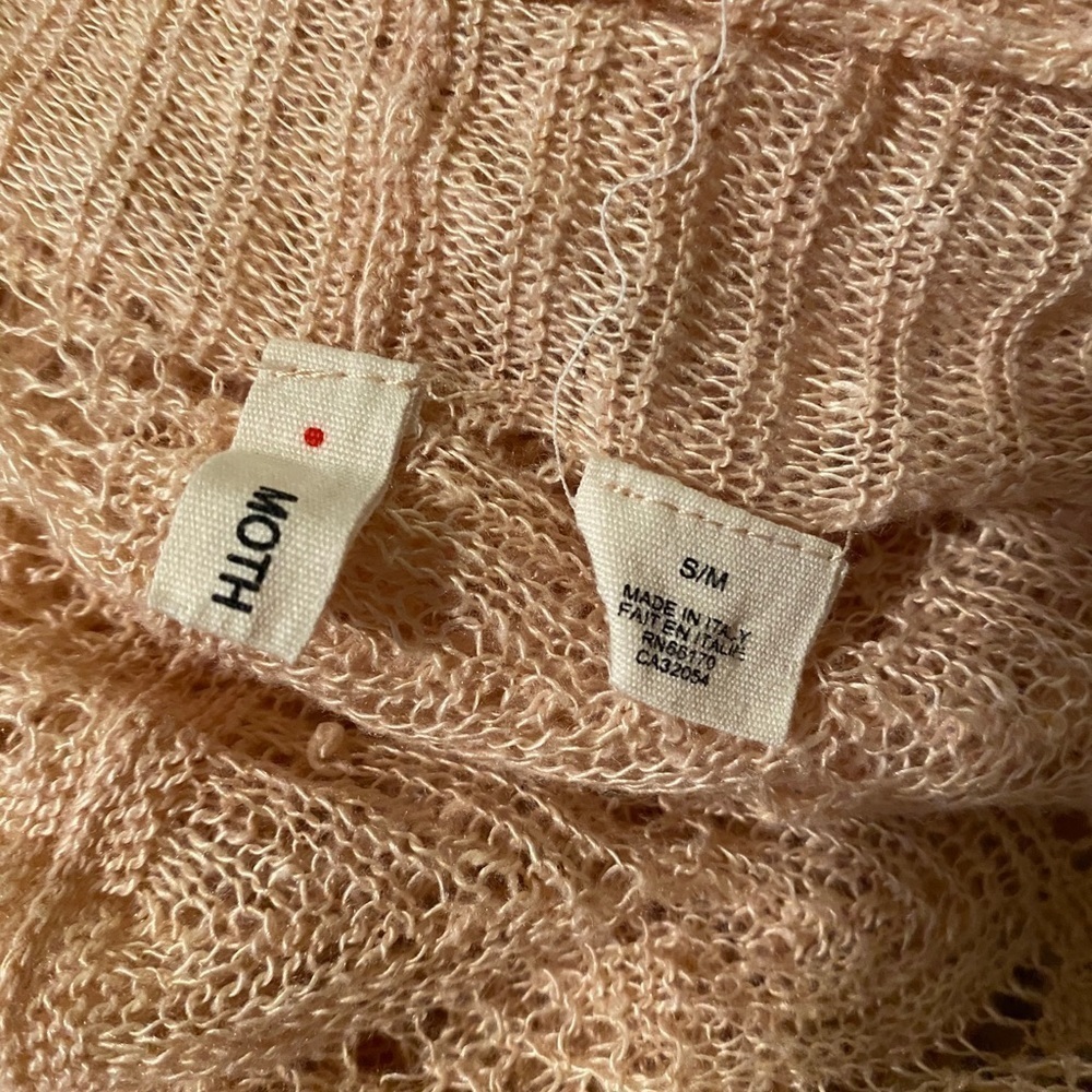 Anthropologie Moth Vanessa Cardi Neutral Pink - Picture 4 of 5